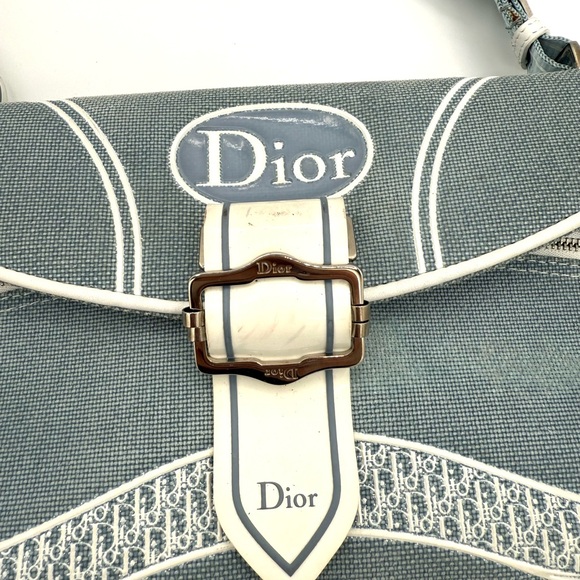 Dior Galliano Blue East West Baguette Saddle Bag - Picture 2 of 12